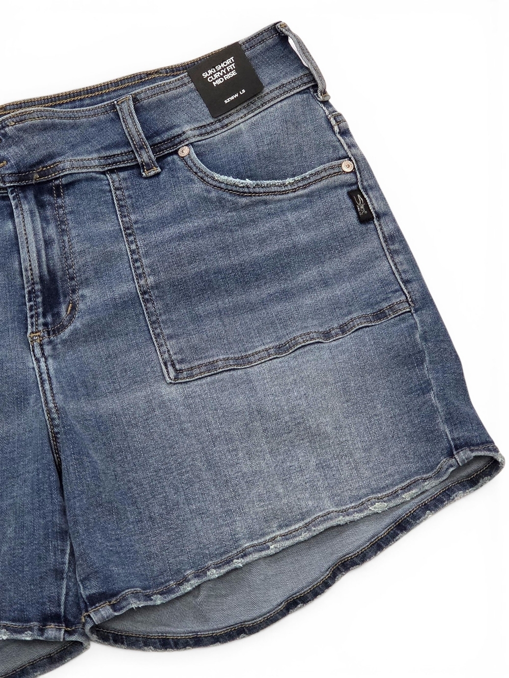 NWT Silver Jeans Co Suki Curvy Mid Rise Denim Shorts Indigo Blue Size 16W - Picture 5 of 14